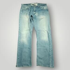 Levi's 514 Jeans Mens 34x30 Y2K Slim Straight Low Rise Thrashed Workwear Blue